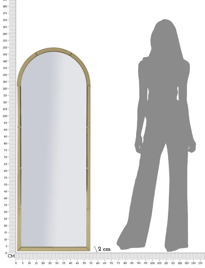 Specchio Da Muro Baku Oro Cm 55X2X150 Elegante Design - Image 8