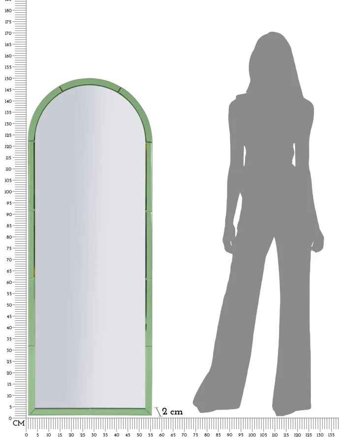 Specchio Da Muro Baku Verde Cm 55X2X150 Design Elegante - Image 8