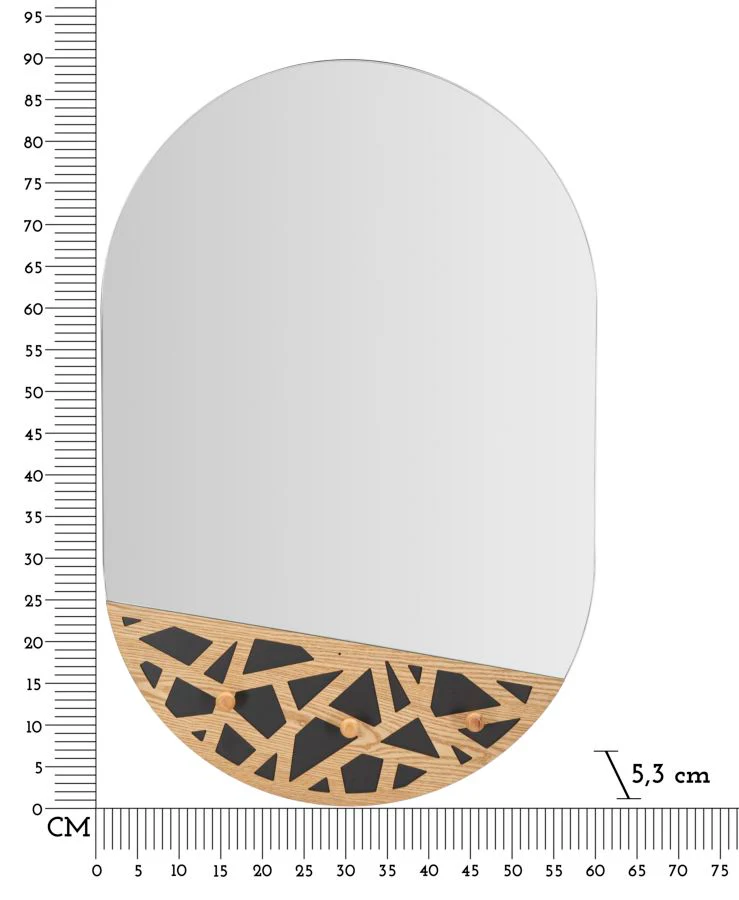 Specchio da muro con appendi-abiti elegante 60x5,3x90 cm - Image 3