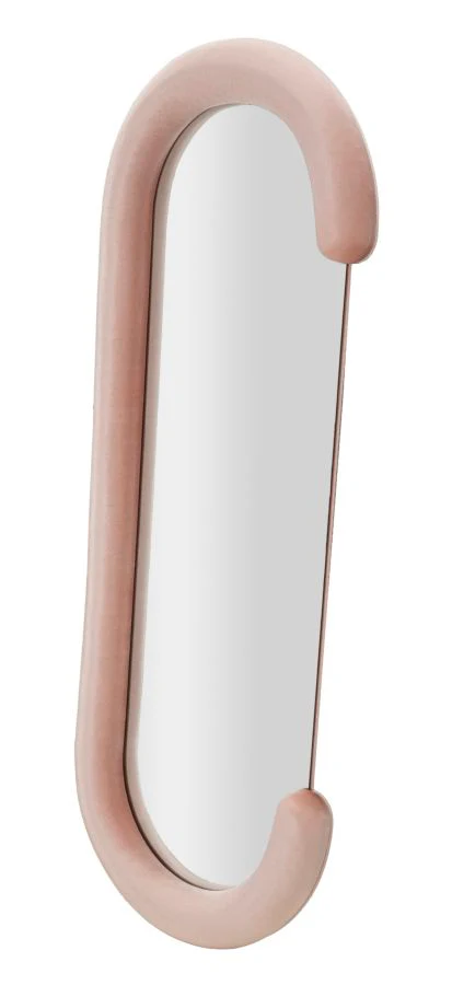 Specchio da parete Chantal in velluto rosa cm 60x7x160 - Image 2