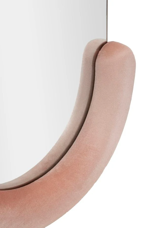 Specchio da parete Chantal in velluto rosa cm 60x7x160 - Image 3