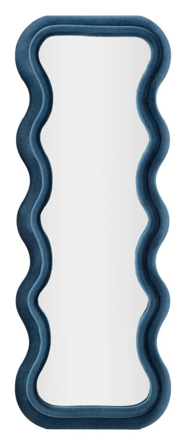 Specchio da muro Emily in velluto blu 60x6x160 cm - Eleganza e stile per ogni ambiente - Image 2