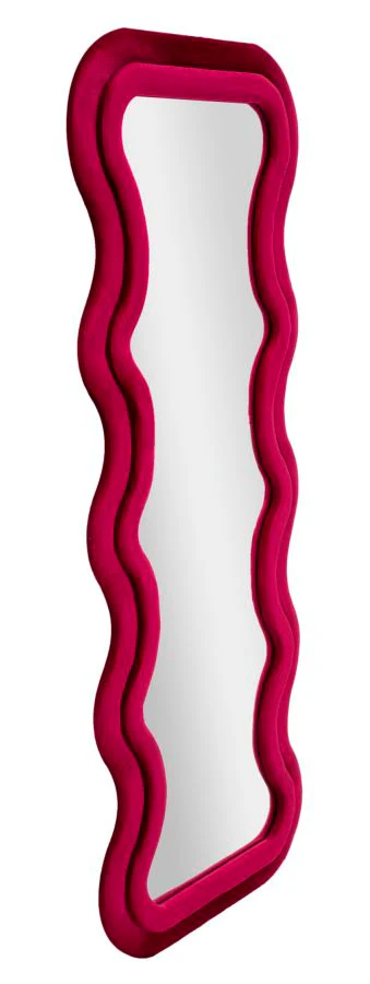 Specchio Da Muro Emily Velluto Fuxia 60X6X160 Elegante - Image 2