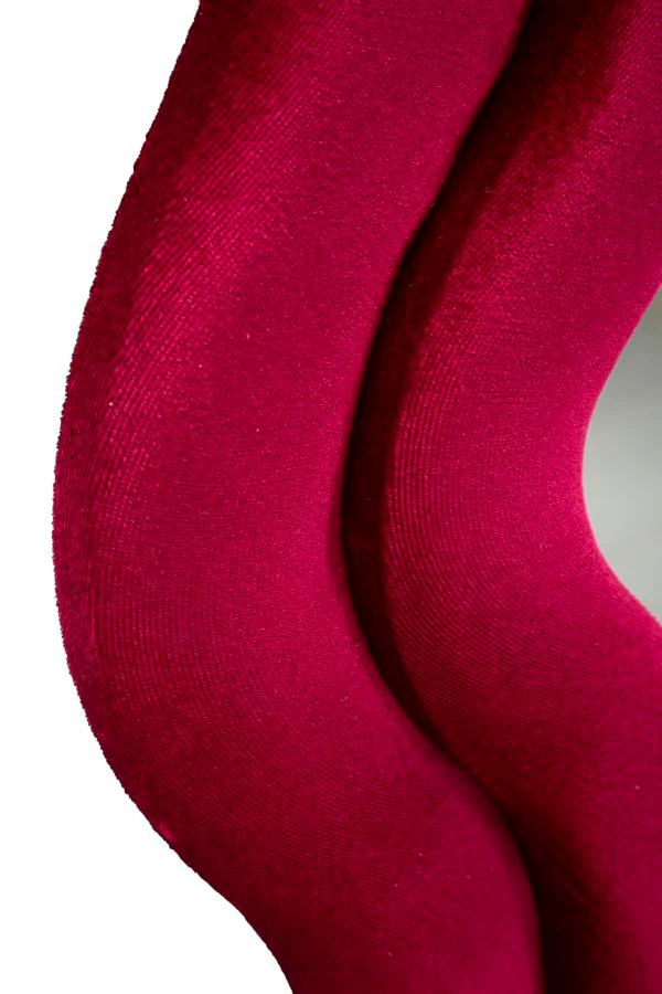 Specchio Da Muro Emily Velluto Fuxia 60X6X160 Elegante - Image 3