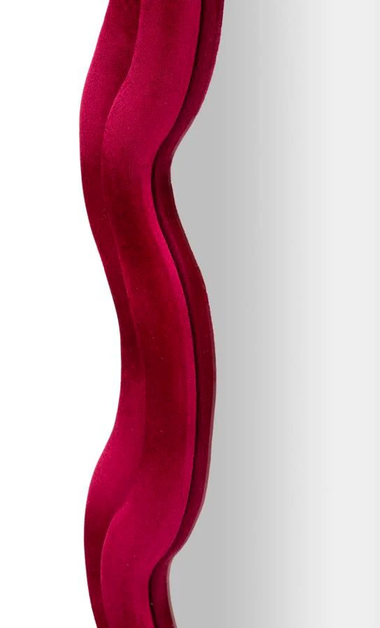 Specchio Da Muro Emily Velluto Fuxia 60X6X160 Elegante - Image 4