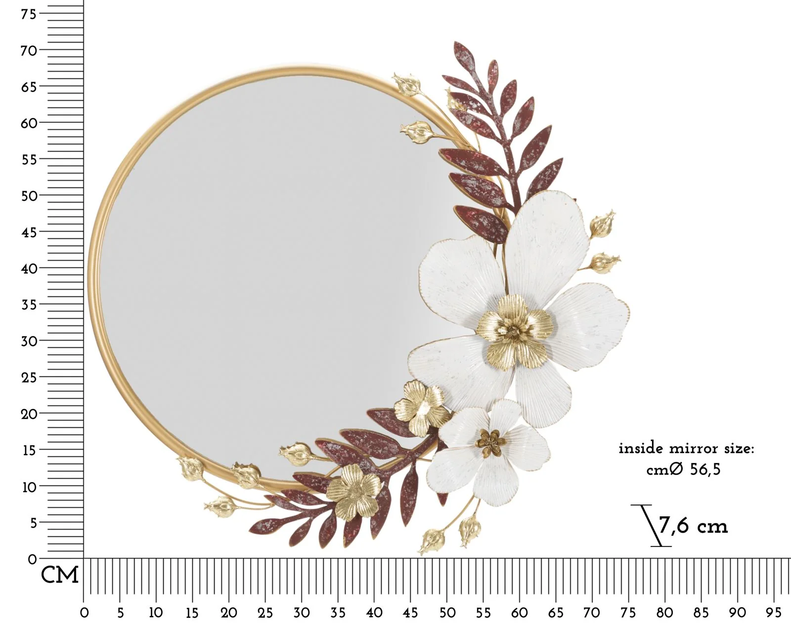 Specchio da parete Flot elegante cm 74,9x7,6x72,4 - Image 6