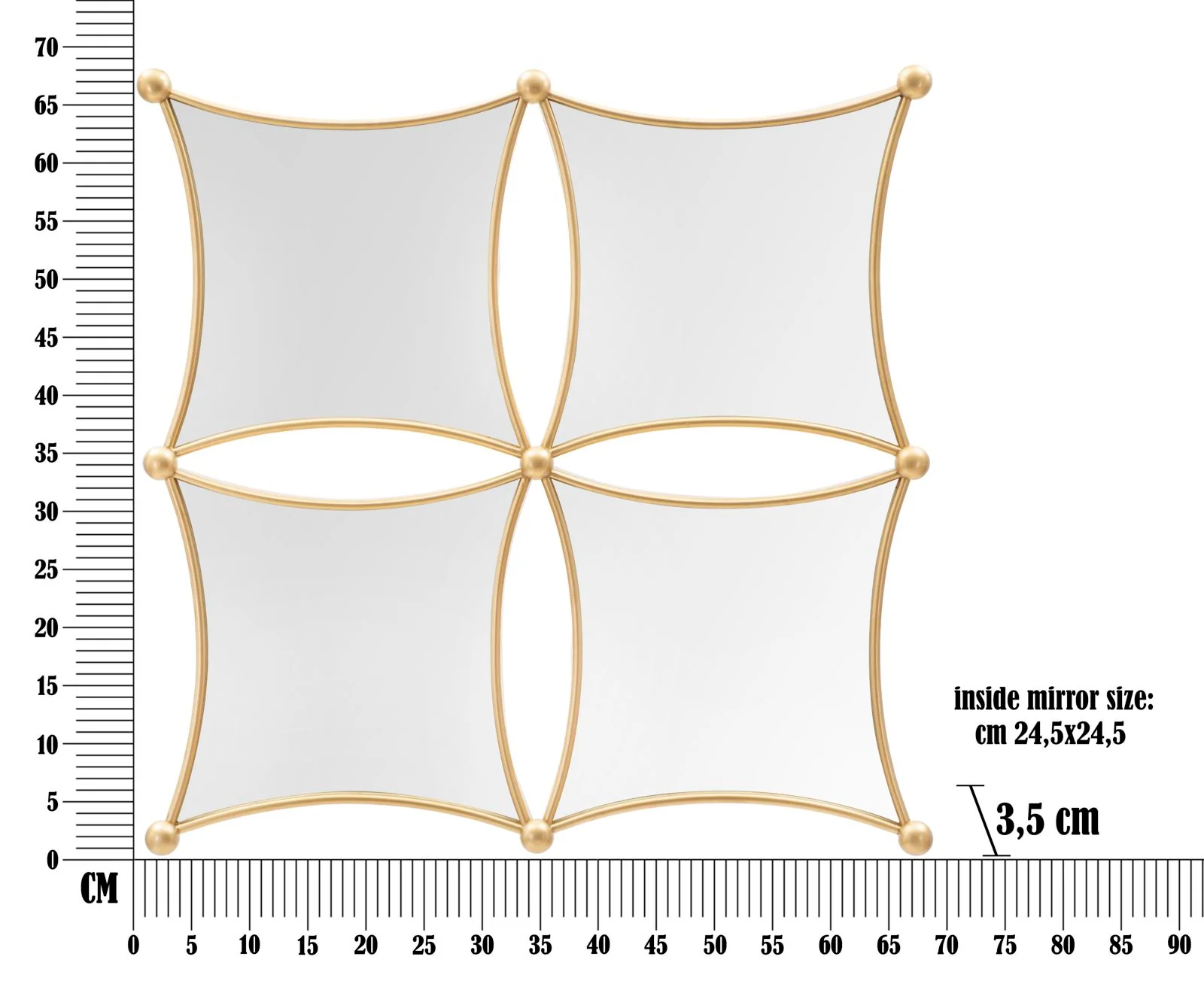 Specchio geometrico da parete Jalo 68x3,5 cm - Image 4