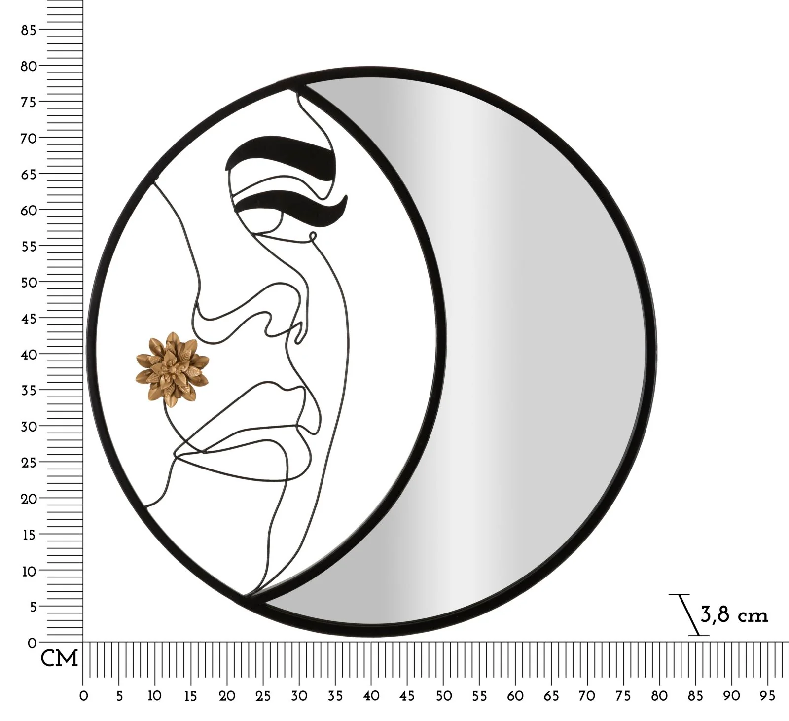 Specchio da parete Melly cm Ø 80x3,8 - Design Cubista e Eleganza Moderna - Image 6
