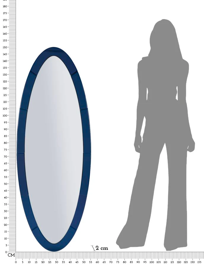 Specchio Da Muro Oslo Blu Cm 55X2X150 Elegante E Funzionale - Image 7