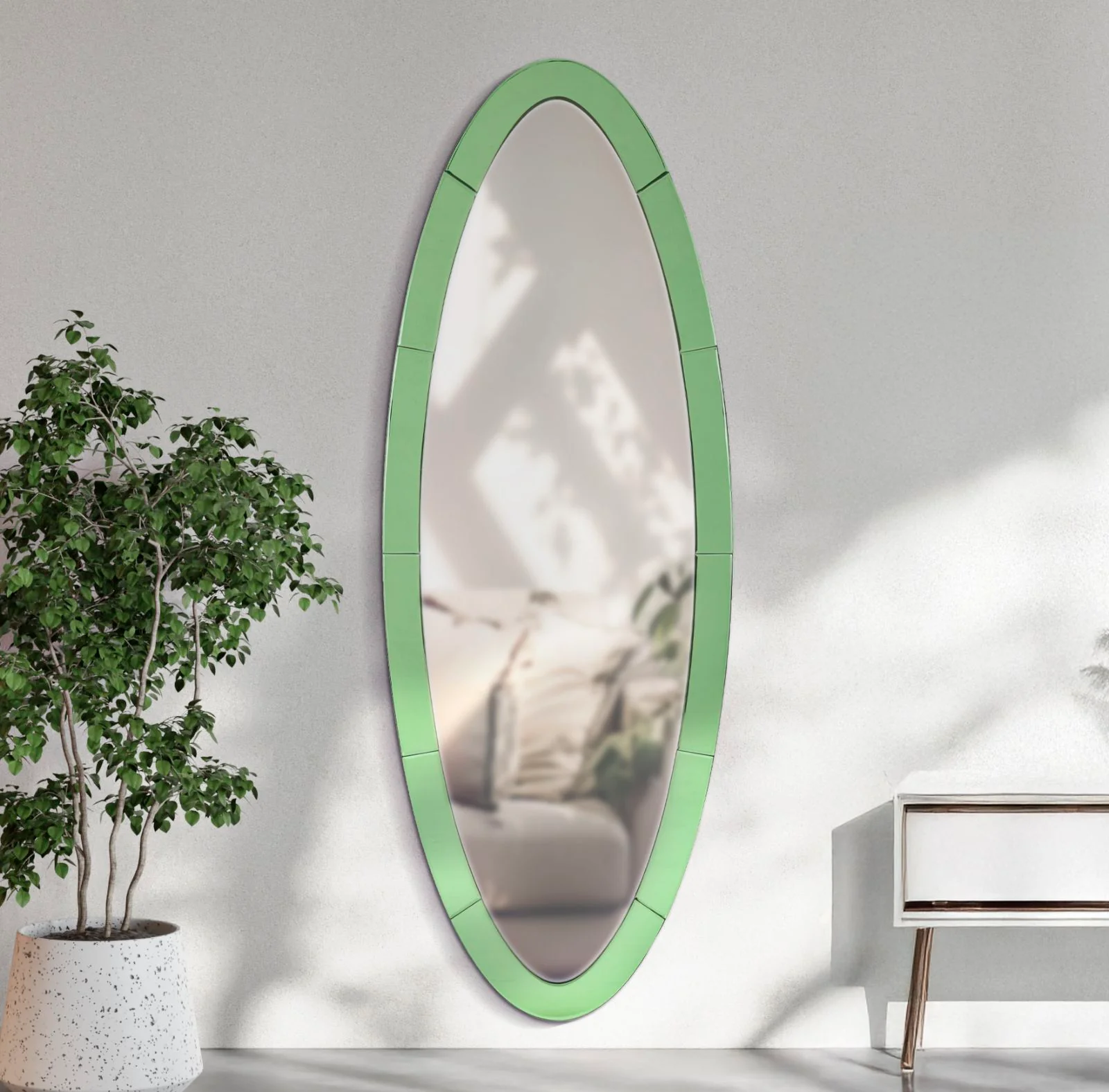 Specchio Da Muro Oslo Verde 55X2X150 Elegante E Raffinato - Image 6