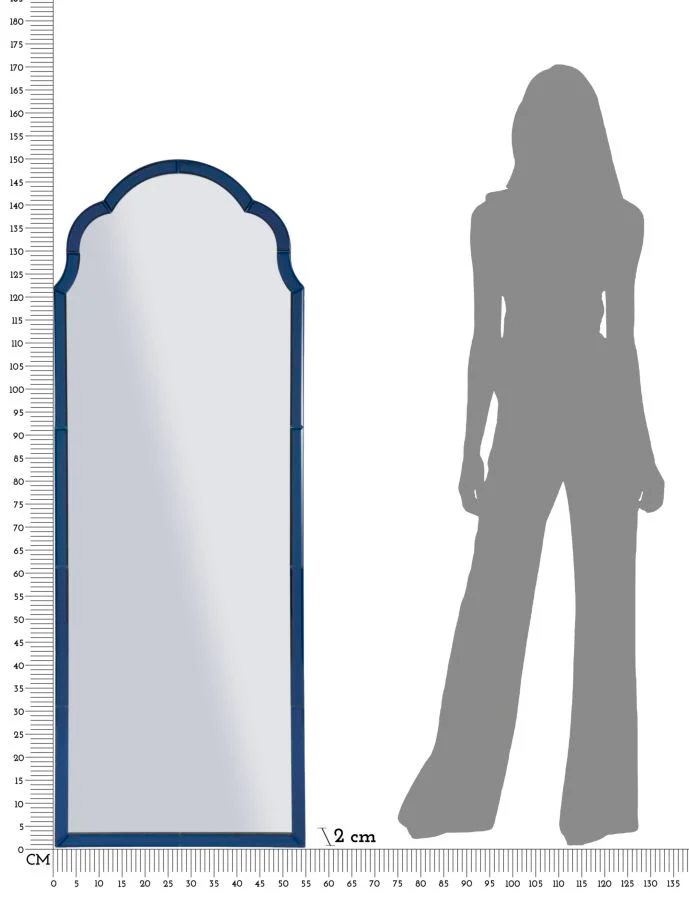 SPECCHIO DA MURO TANGERI BLU CM 55X2X150 Elegante - Image 7