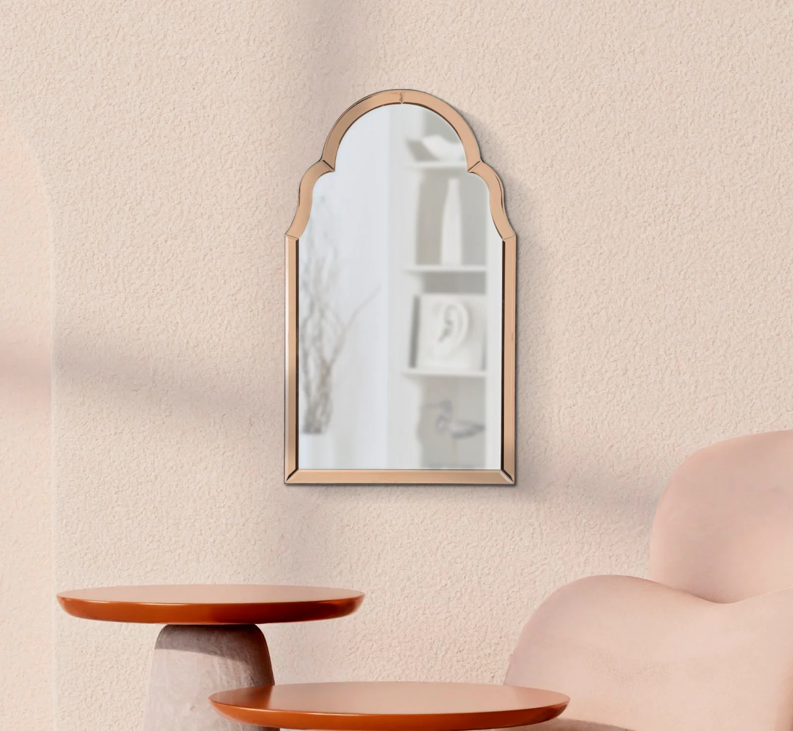 Specchio Da Muro Tangheri Rosa Cm 47X1X80 Elegante Design - Image 5