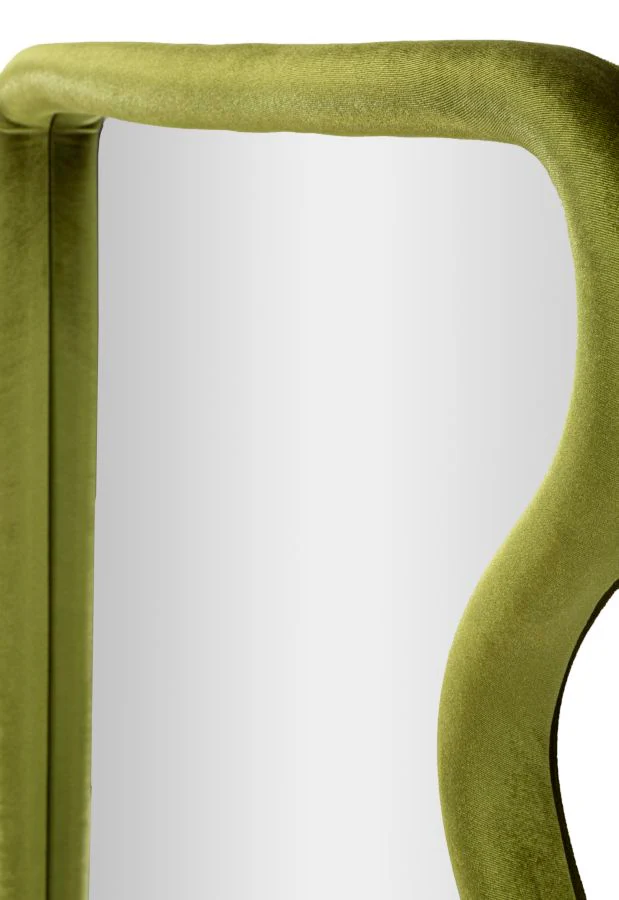 Specchio da Muro in Velluto Verde Design Elegante 60x4x90 cm - Image 4