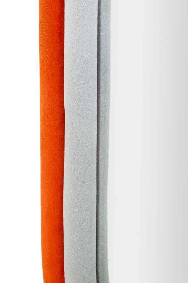 Specchio da Muro Antony in Velluto Arancione - Eleganza e Stile Moderno 60x4x90 cm - Image 3