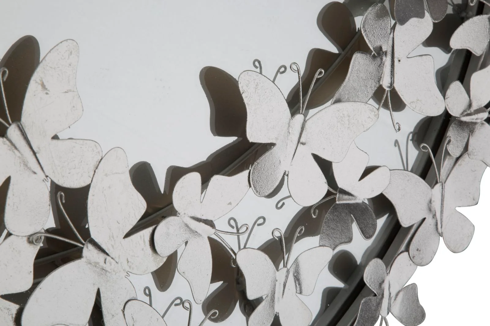 Specchio Argento Farfalle Rotondo Ø 91 cm - Design Elegante e Versatile - Image 2
