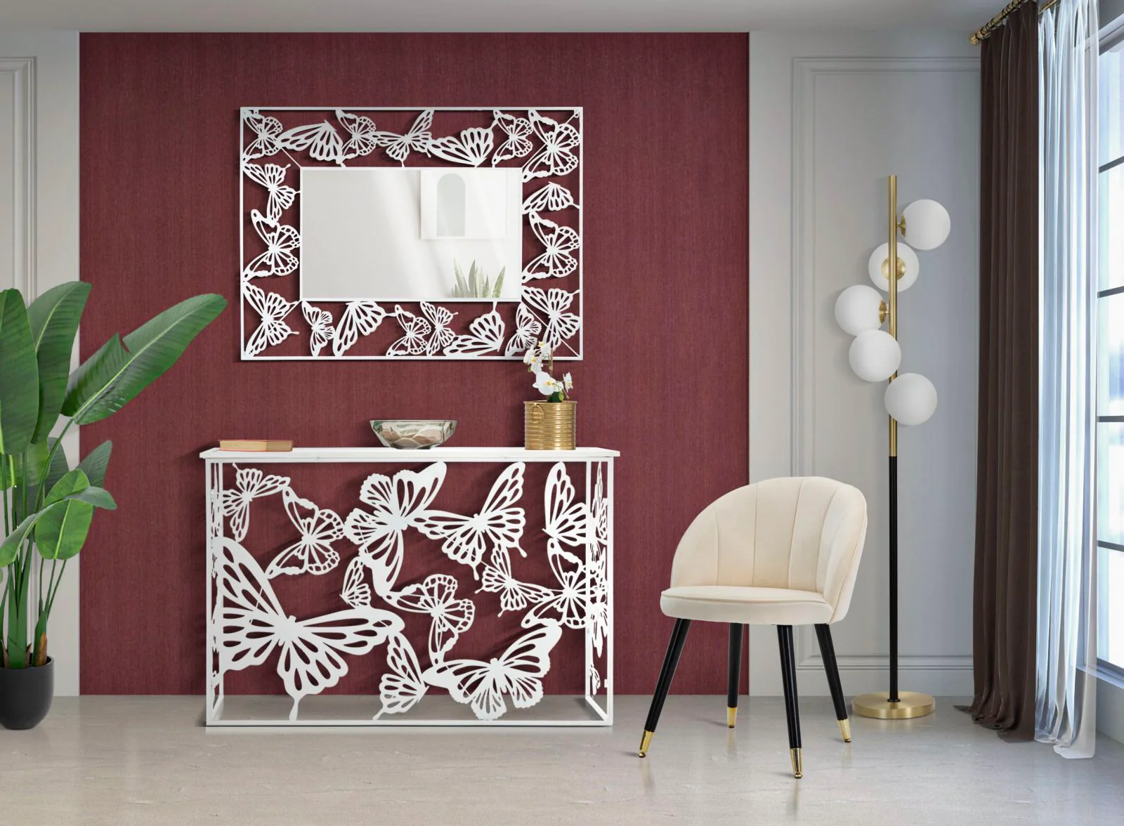 Specchio Farfalla Bianca 85x1x115 cm - Image 4