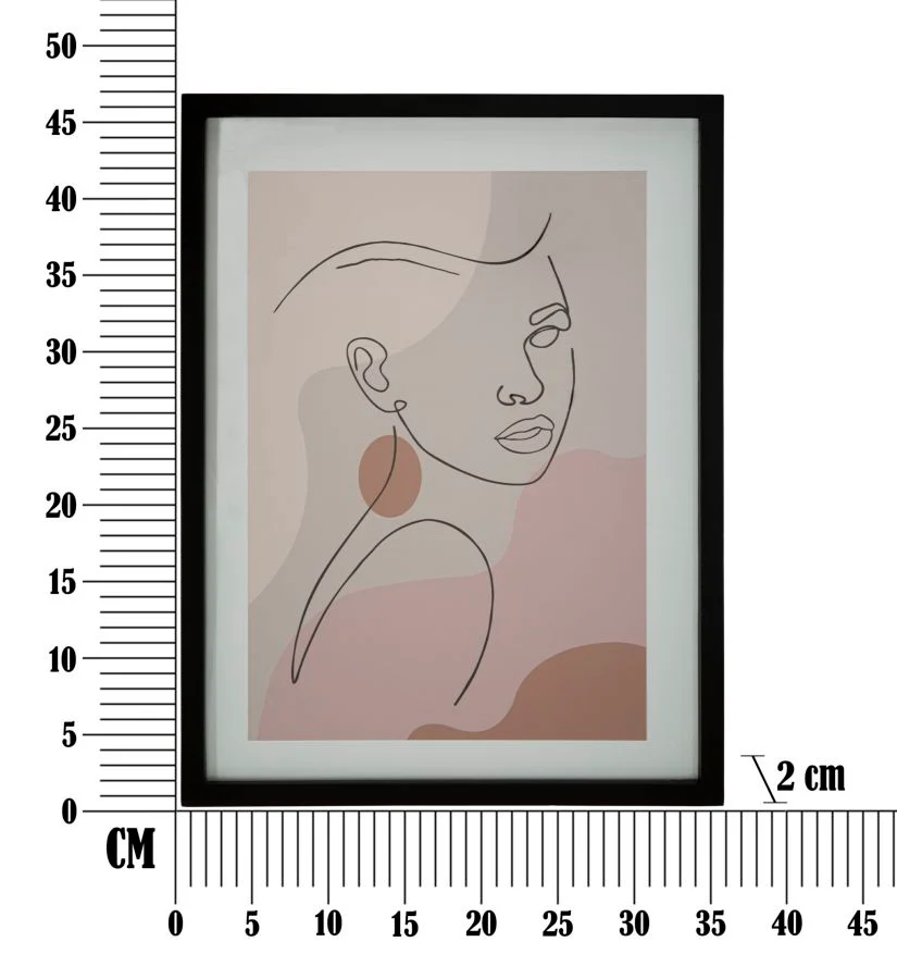 Stampa Artistica con Cornice - Volto Femminile - 35x2x47 cm - Image 4