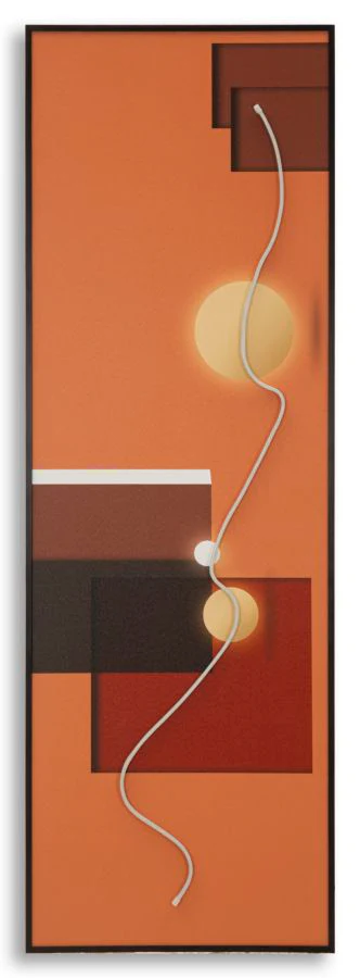 Stampa Con LED Su Tela Astratta 150 x 50 cm Spessore 3,5 cm in Canvas Plastica e MDF
