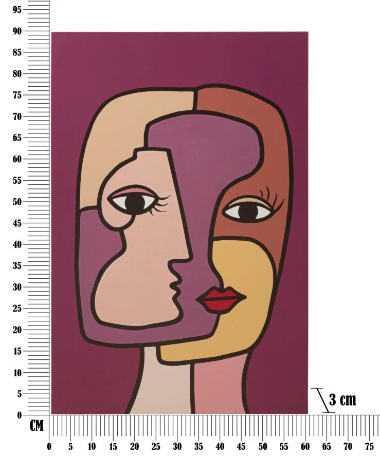 Stampa Artistica Cubista Faces Nuove - 60x3x90 cm - Image 2
