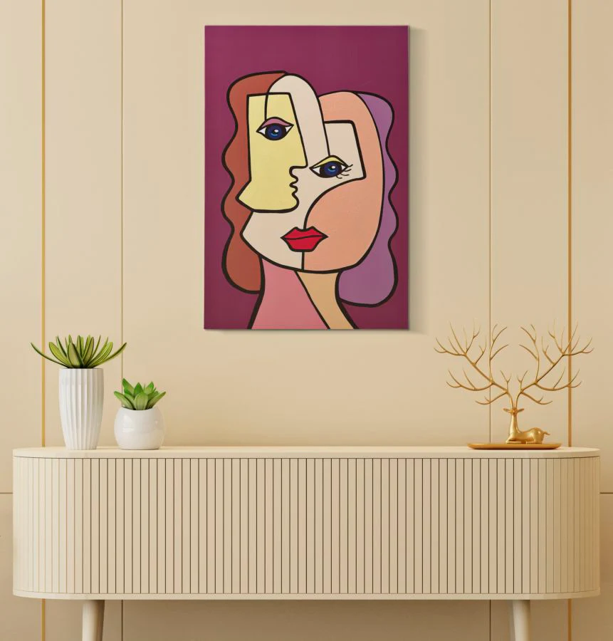 Stampa Artistica Cubista Faces Nuova - cm 60x3x90 - Image 5