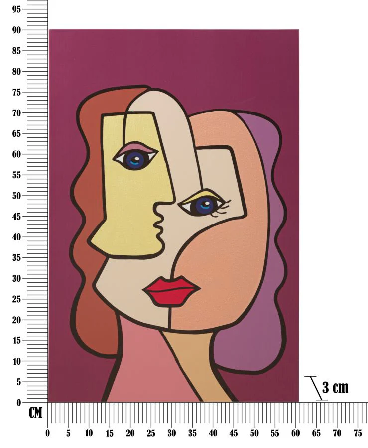 Stampa Artistica Cubista Faces Nuova - cm 60x3x90 - Image 6