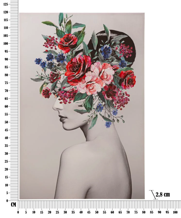 Eleganza Floreale: Stampa Artistica Donna - 80x2,8x120 cm - Image 6