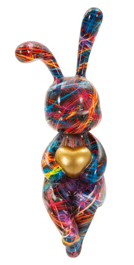 Statua decorativa coniglietto psyco cm polyresin 8 x 10 x 23