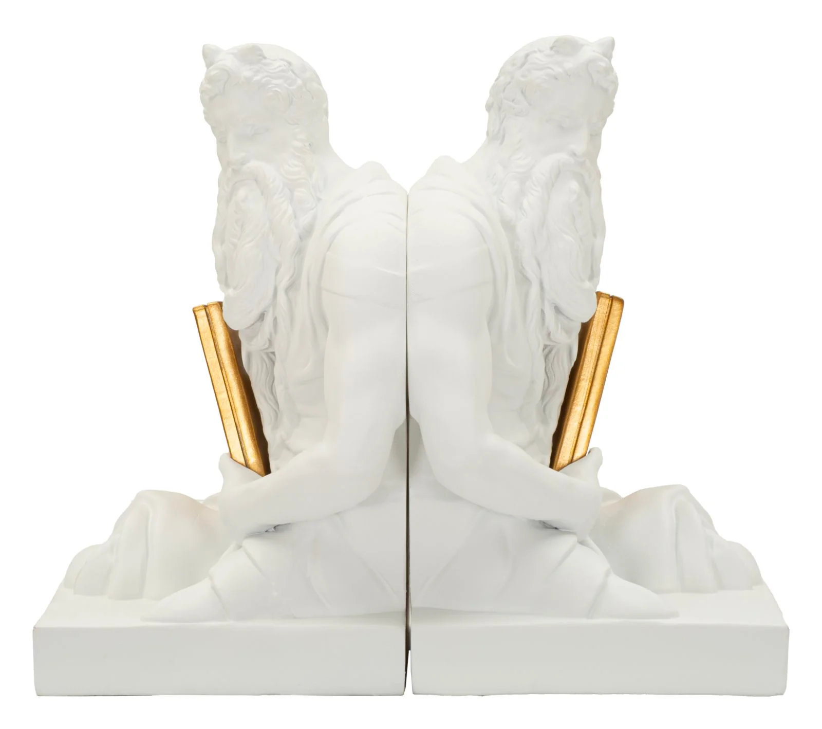 Statua decorativa f/libro poseidone cm 25, polyresin 5 x 15 x 22,3