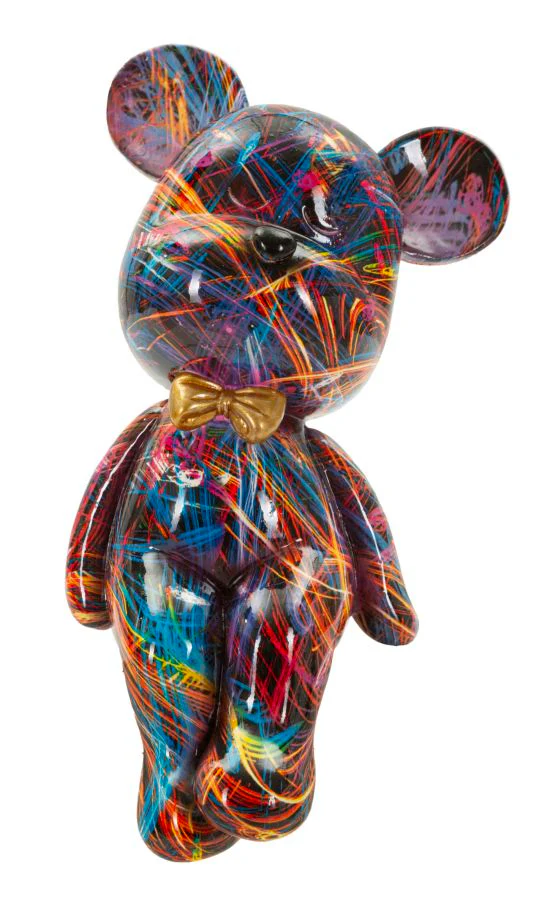 Statua decorativa orsetto psyco cm 12,5 x 9,5 x 25 polyresin