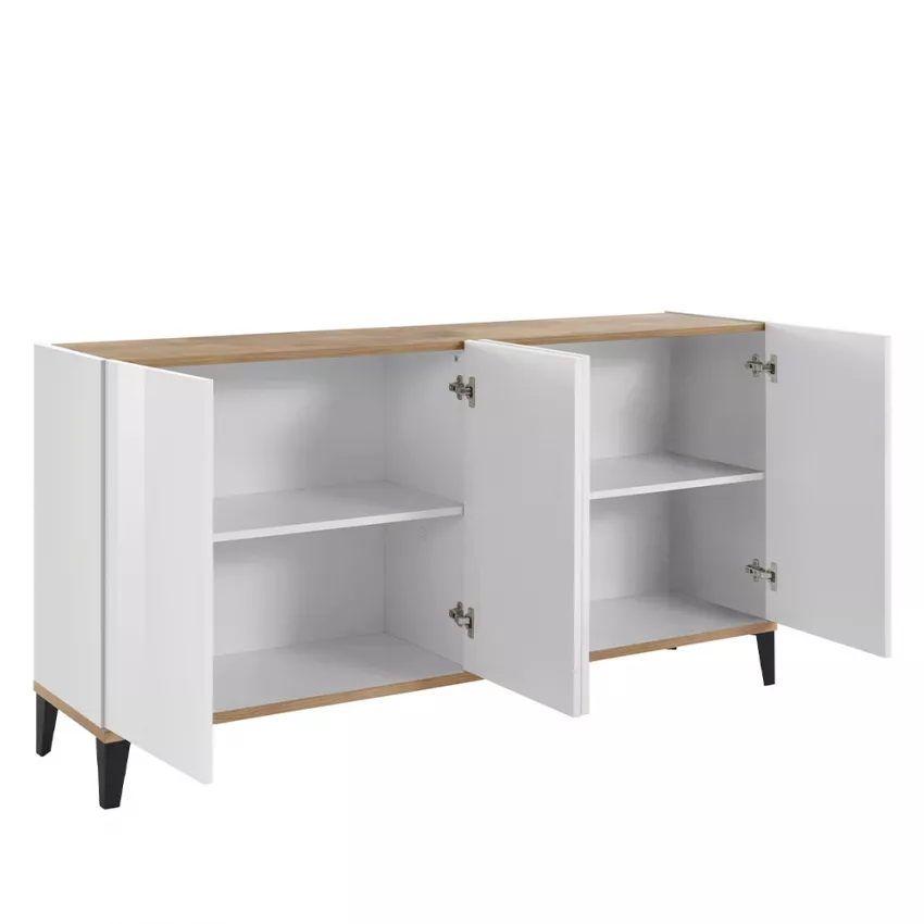 Credenza Moderna a 4 Ante, Design Made in Italy - 160x40x82 cm - Image 4