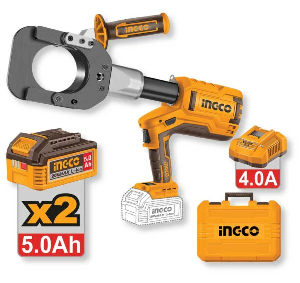 Tagliacavi Idraulico a Batteria 20V 2Bat.5Ah - Forza 60kN Cavi Ø85mm + Valigetta