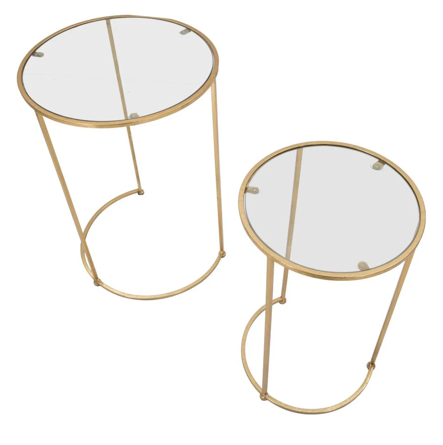 Tavolini Glam Simply: Eleganza e Versatilità in Coppia Ø 44,5 cm - Image 2