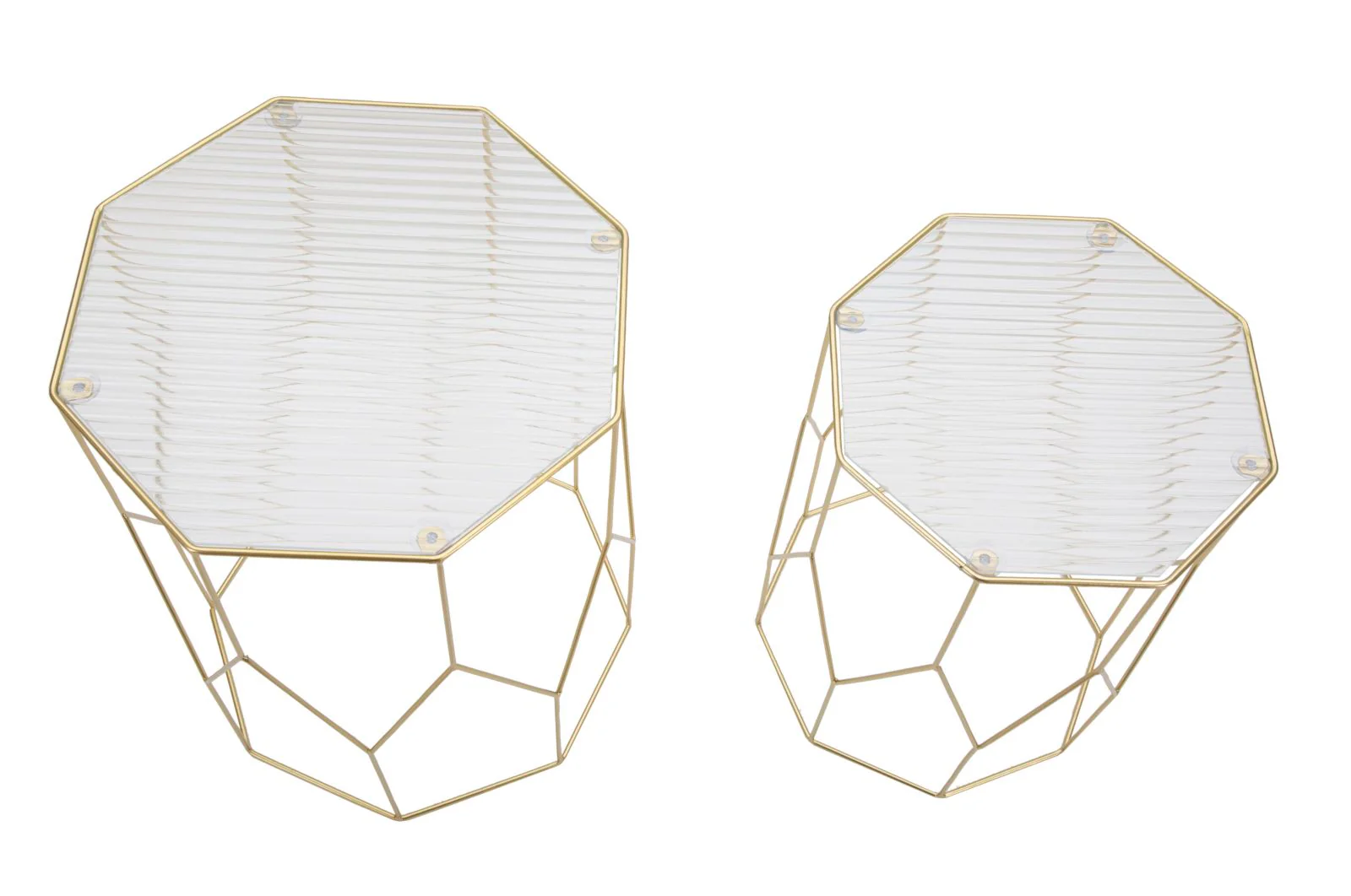 Coppia di Tavolini in Vetro Elegante ø 37x47-31x42 cm - Image 2