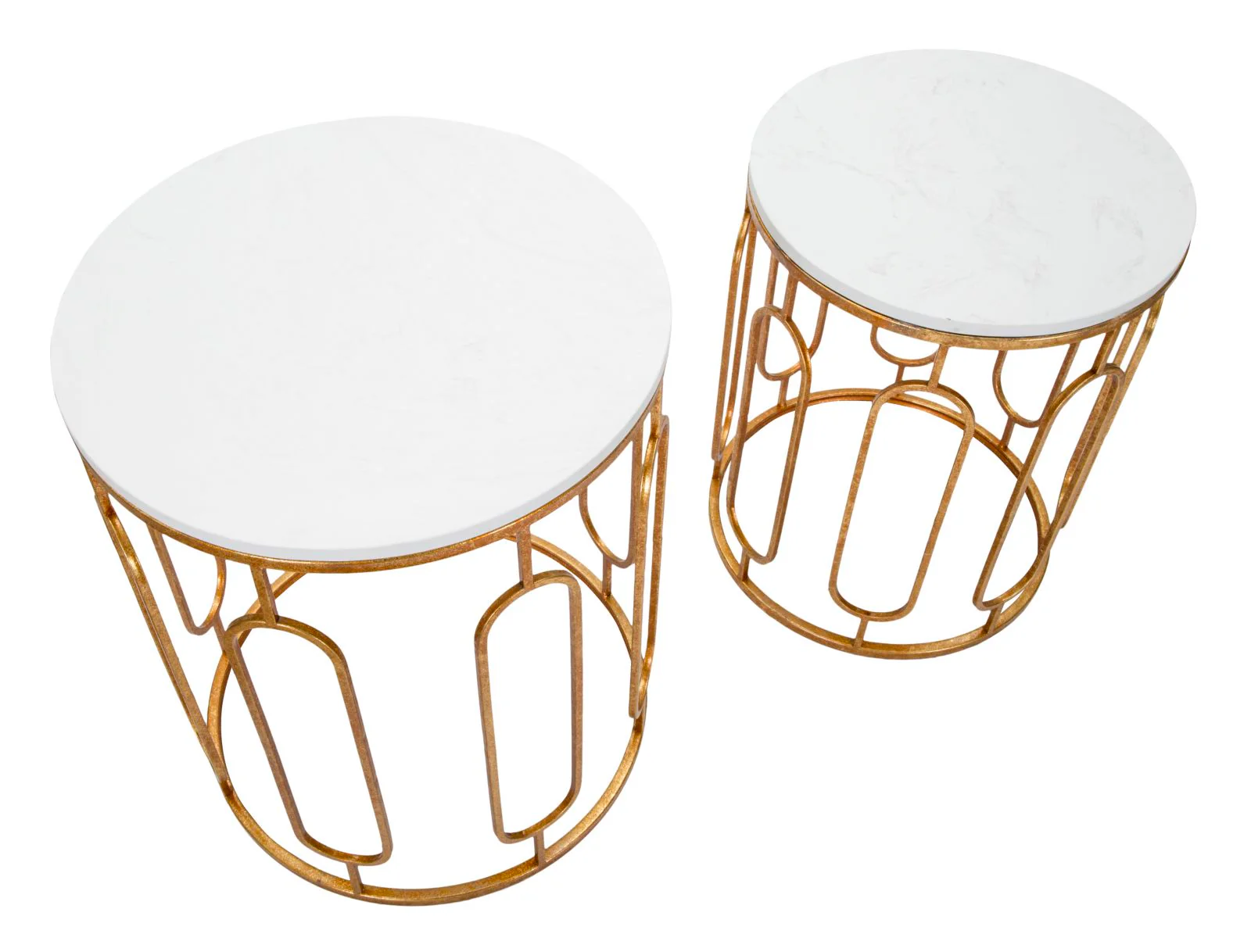 Set di Tavolini Tory in Marmo - Coppia Elegante Ø 46x55 e Ø 39x48 - Image 2