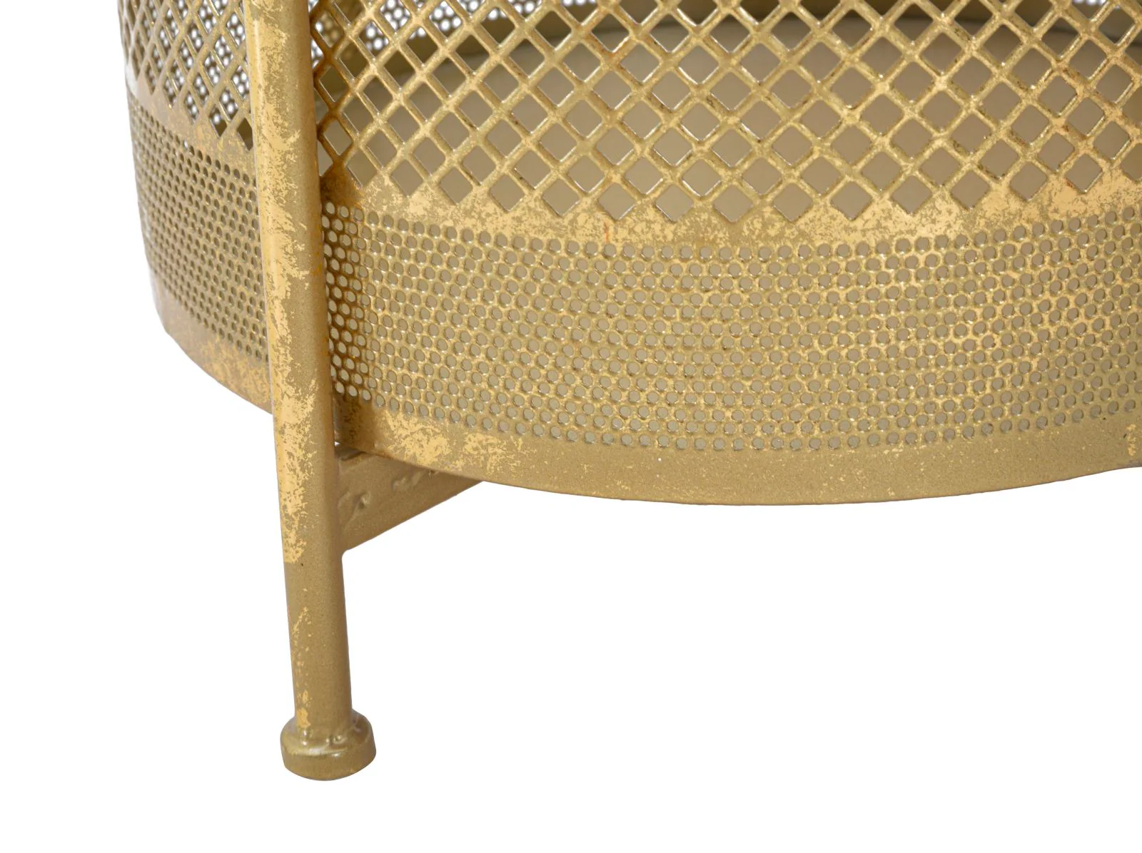 Tavolino Elegante in Metallo Dorato con Piano in Finto Marmo Ø35x62 cm - Image 2
