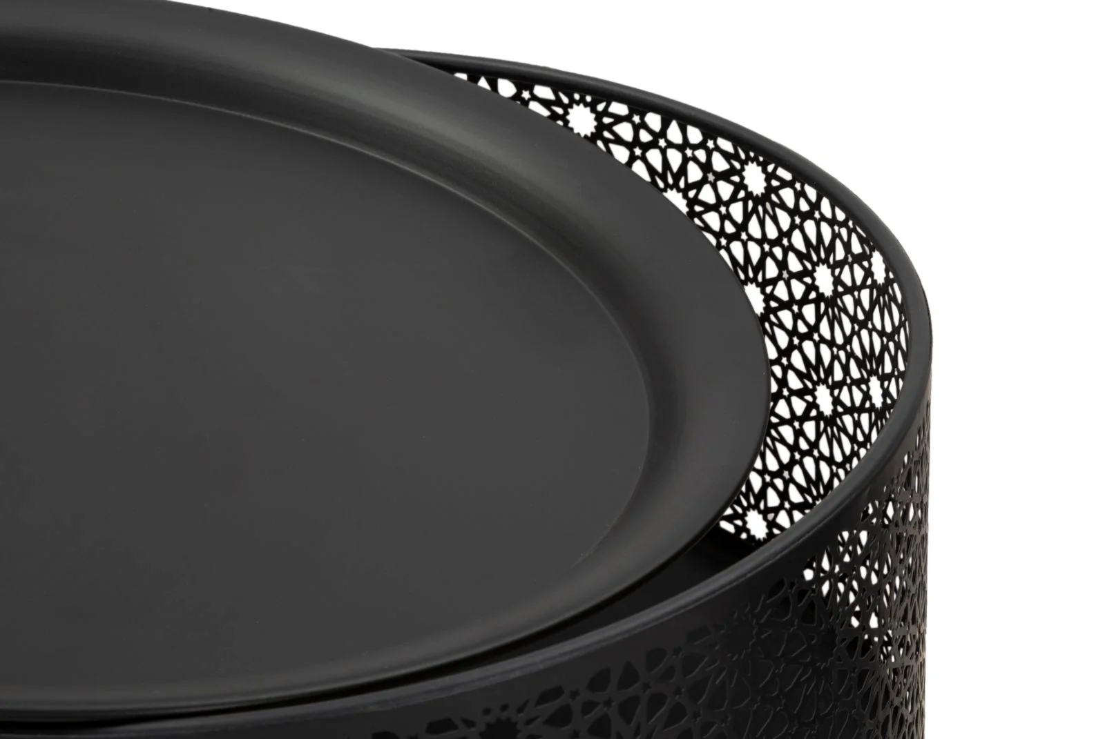 Tavolino Elegante Nero con Contenitore Ø 40x65 - Image 3