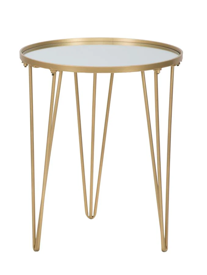 Tavolino da caffè elegante in oro e specchio cm ø 40x49 - Image 3