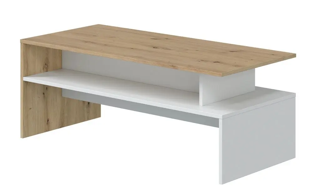 Tavolinetto da caffè Lyra rovere nodi/bianco artik cm 100x50x43h - Image 2