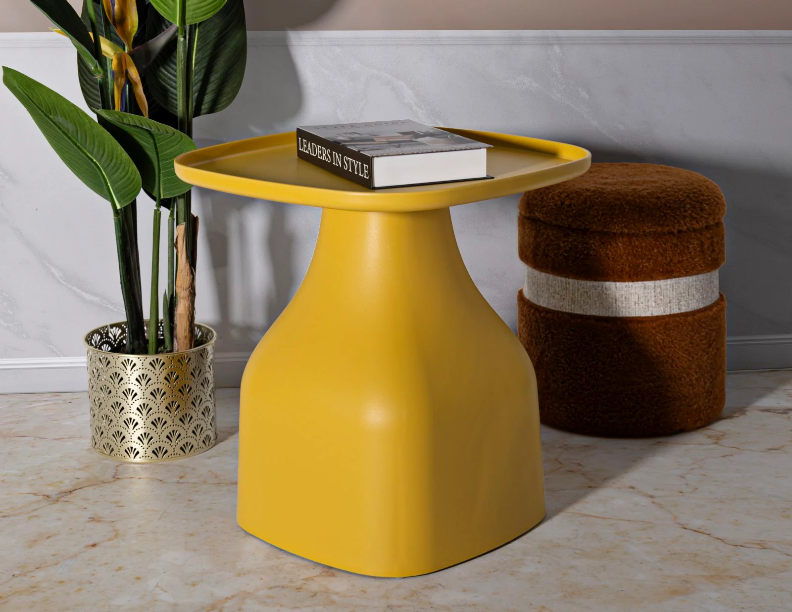 Tavolinetto Gea Giallo Cm 48X48X50 Design Moderno e Funzionale - Image 6