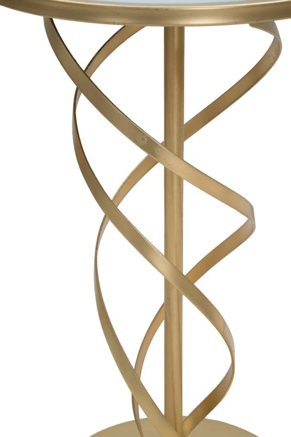 Tavolino Glam Spiral in Metallo e Marmo Ø 38x61,5 cm - Image 4