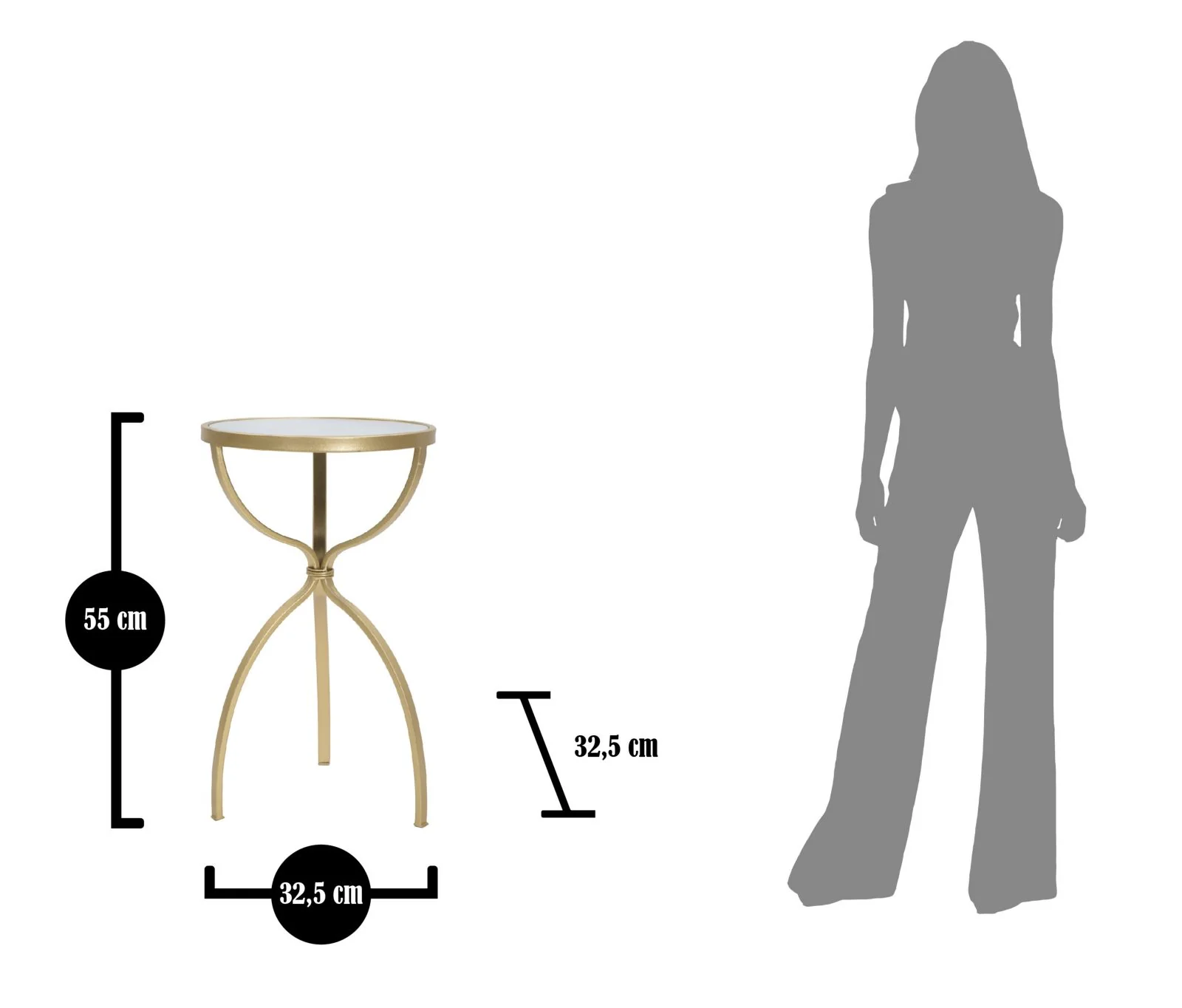Tavolino Glam Tridh Ø 32,5 cm x H 55 cm - Image 3