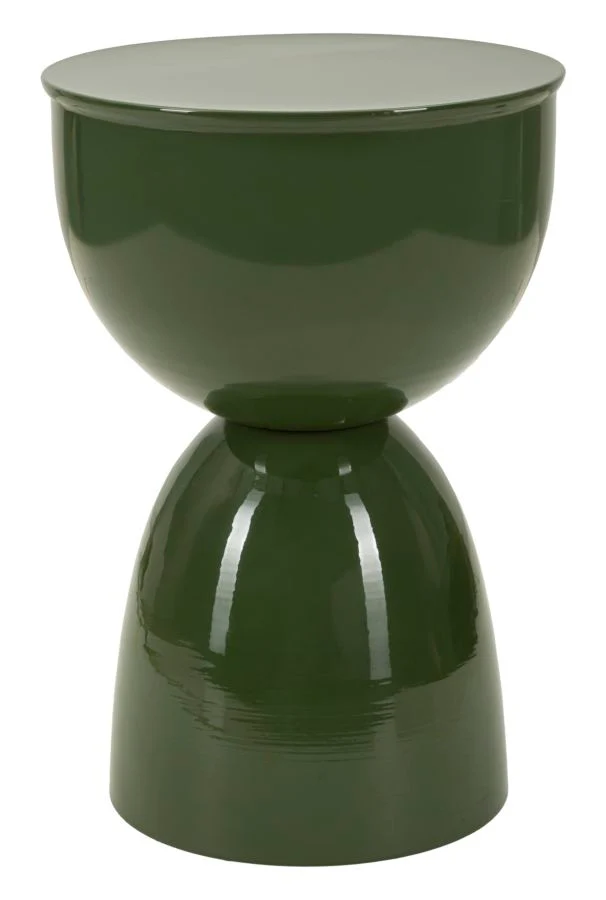 Tavolinetto In Metallo Yao Verde Diametro 31 Cm Altezza 46 Cm Moderno Design Elegante Per Soggiorno