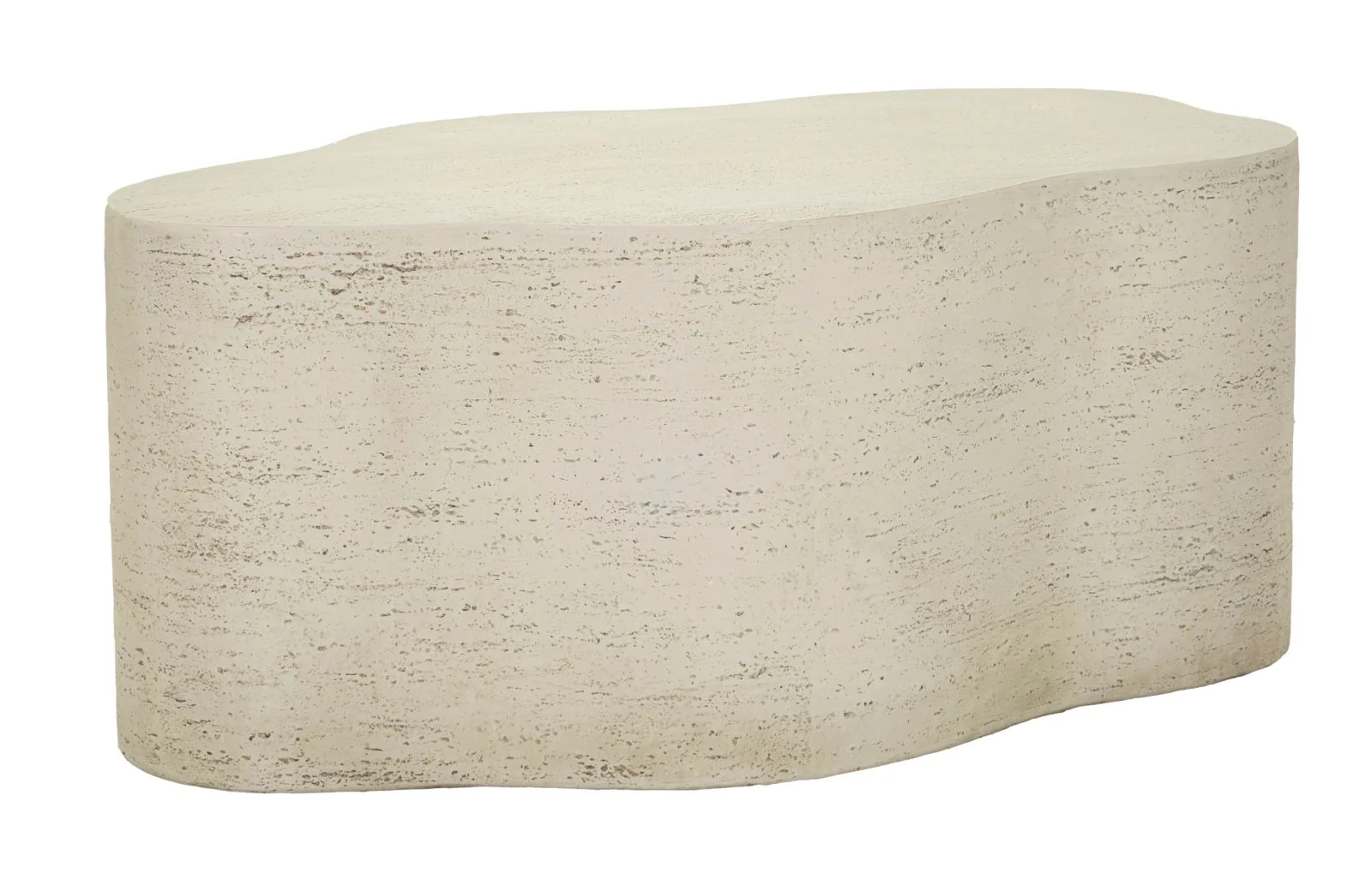 Tavolino Da Caffè Cloud 92,5 X 54,8 X 40 Cm In Pietra Scolpita Con Linee Fluide Per Soggiorno Moderno