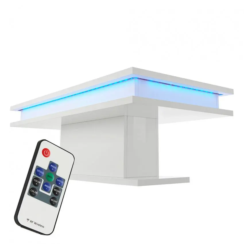 Tavolino da caffè moderno con luce led bianco lucido: LITTLE BIG - Image 3