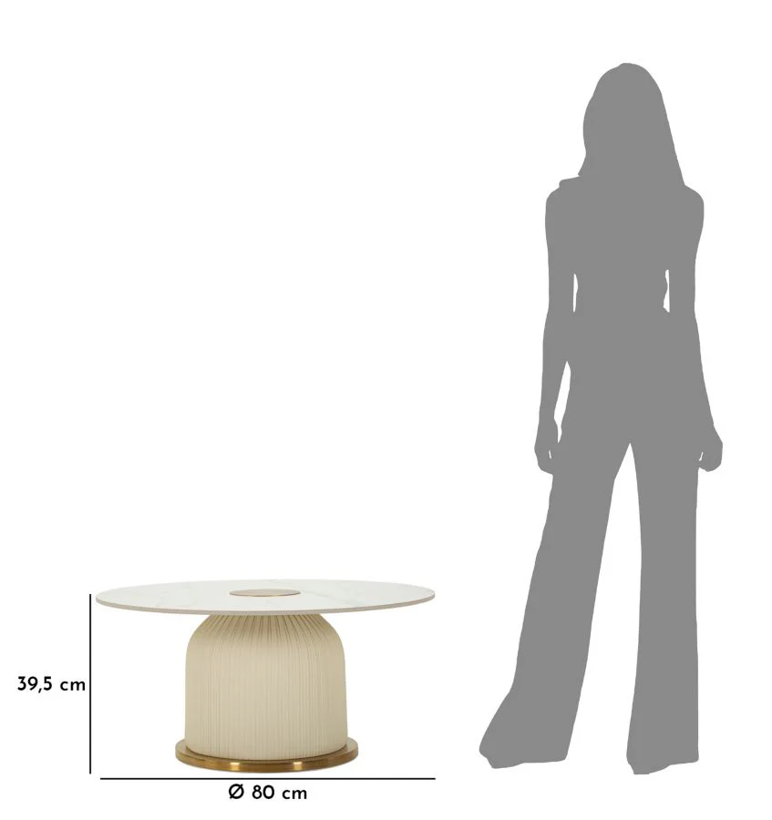 Tavolino Da Caffe' Nova Cm Ø 80X39,5 Elegante E Moderno - Image 9
