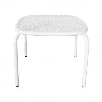 Tavolino Midway: Tavolino da giardino in acciaio bianco, grigio o taupe - 43,5 cm x 41 cm x 41 cm - Image 3