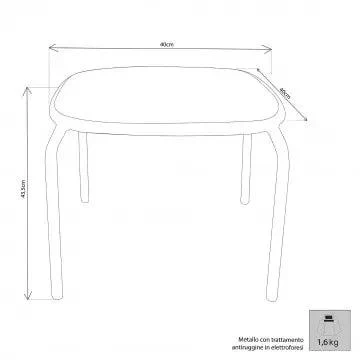 Tavolino Midway: Tavolino da giardino in acciaio bianco, grigio o taupe - 43,5 cm x 41 cm x 41 cm - Image 4