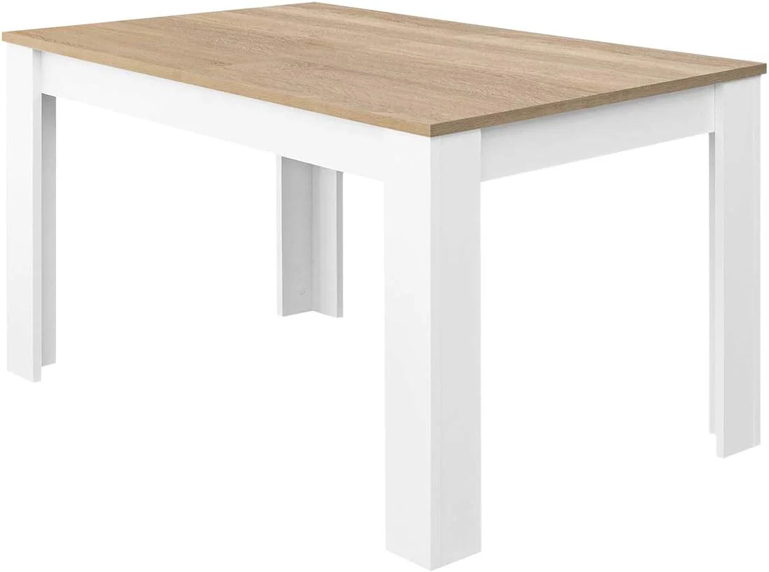 Tavolo allungabile bianco lucido 90x140/190 cm - Prolunga centrale e stile nordico - Image 2