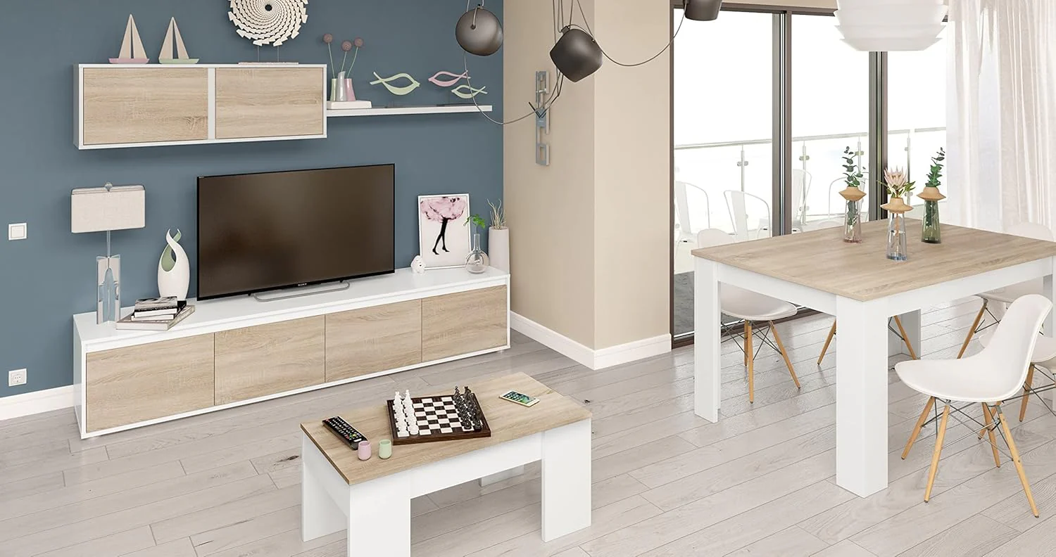 Tavolo allungabile bianco lucido 90x140/190 cm - Prolunga centrale e stile nordico - Image 6