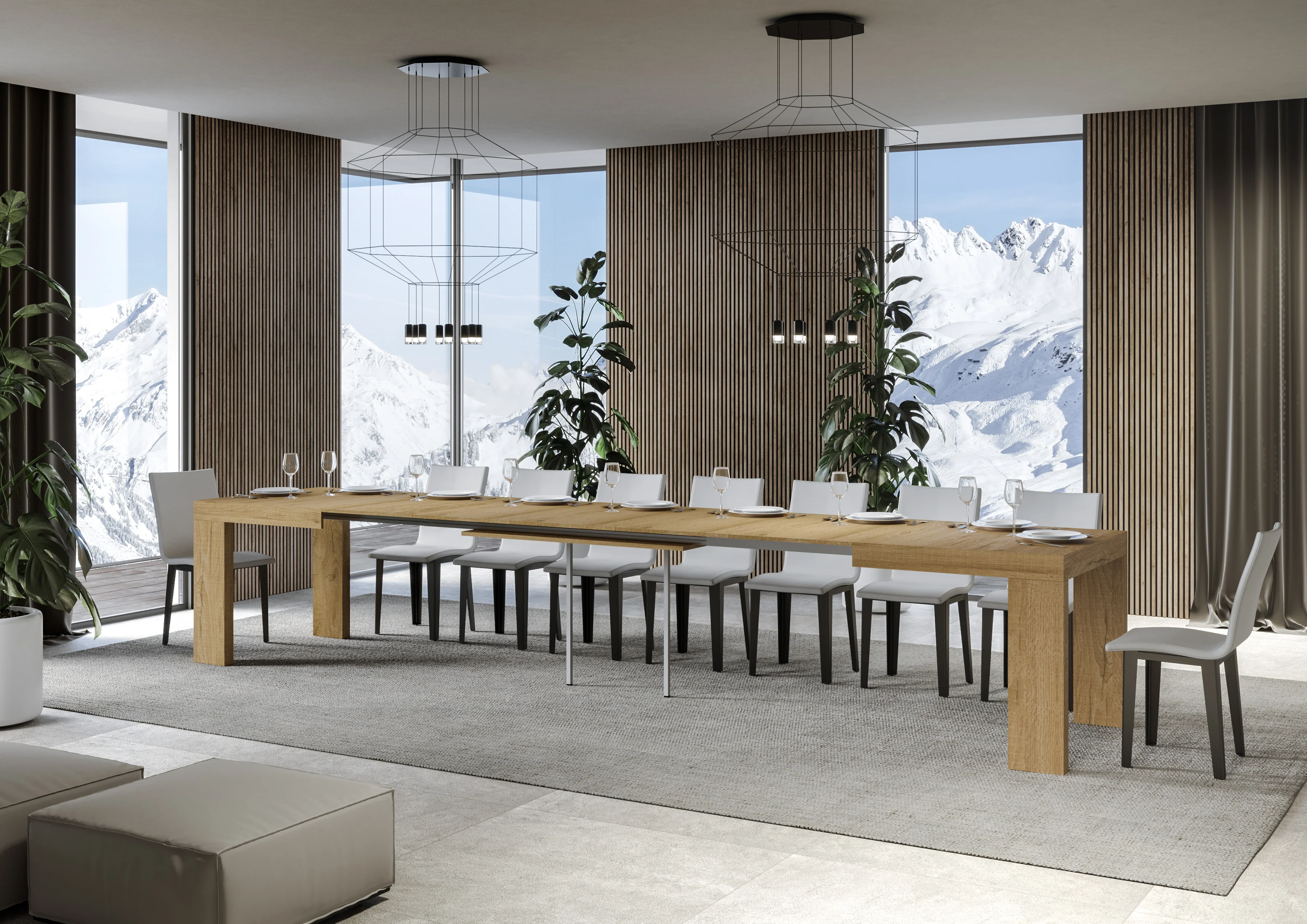 Tavolo estensibile 90x130/390 cm Roxell - Image 14
